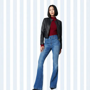 NWT SPANX 20456R Denim Flare in Vintage Indigo Pull-on Stretch Jeans L x 33 ½